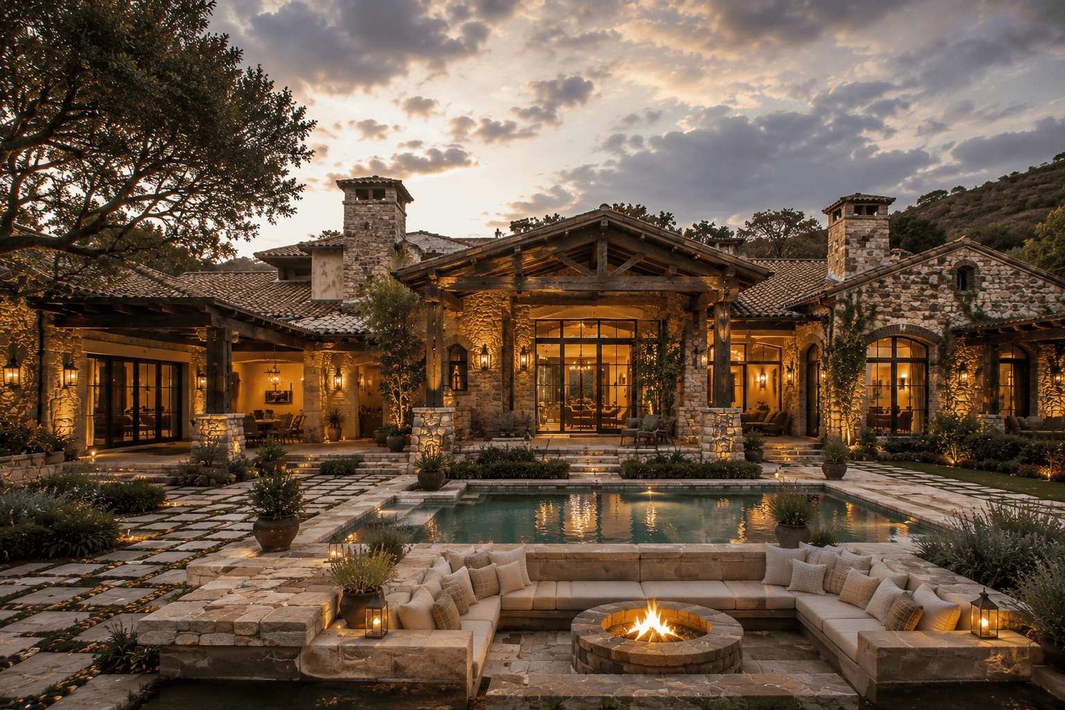 Rustic Stone Farmhouse Design by AMR BuildScape
